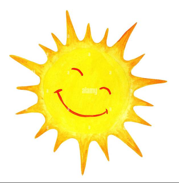 Acuarela de dibujos animados del sol. Ilustraci�n infantil del sol ...